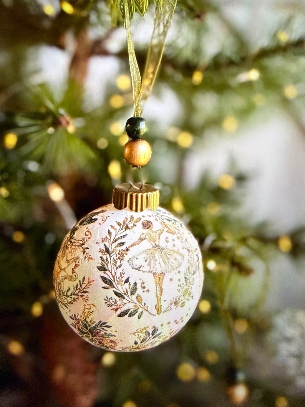 12 Days of Christmas Ornament Handmade Toile Decoupage